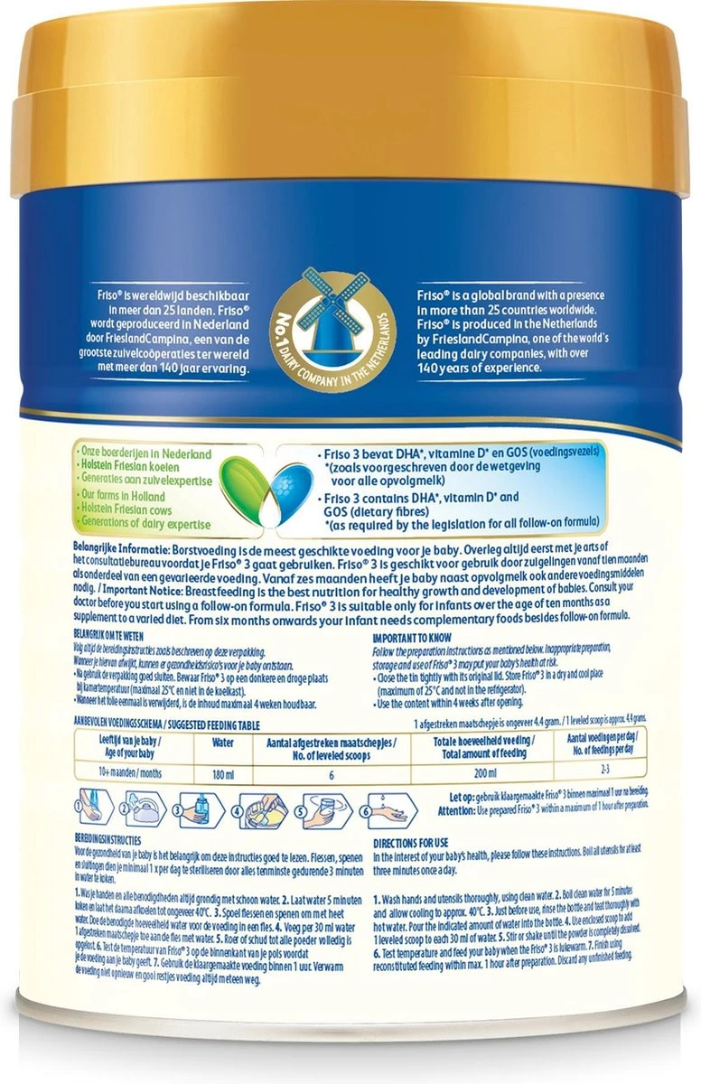 Friso 3 - Opvolgmelk - vanaf 10 maanden - 800g - blik