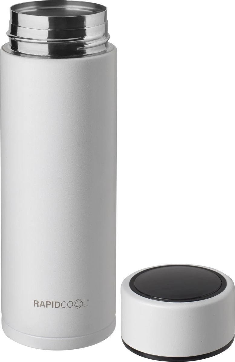 Nûby - RapidCool™ - Maak de perfecte flesvoeding voor je baby - Flessenkoeler - Inclusief melkpoederdispenser en digitaal deksel - Wit