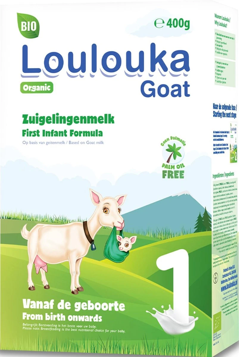 Loulouka 1 Geit – Biologische Zuigelingenmelk op basis van volle geitenmelk – 400g