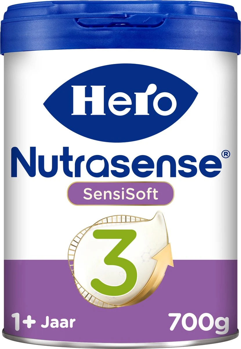 Hero Nutrasense SensiSoft Peutermelk 3 - Flesvoeding vanaf 1 jaar - 3 x 700 gram - met Melkvet - Palmolie Vrij