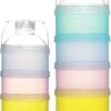 Merkloos 2 Delig - Multifunctioneel Melkpoeder Dispenser - Reis Melkpoeder Doseerdoosjes - Draagbare Snack Box - 4 Laags + 3 Laags Kinder - Babyvoeding Bewaarbakjes Met Schenktuit - Poeder Toren - Multi- Compartiment Snack Doosjes