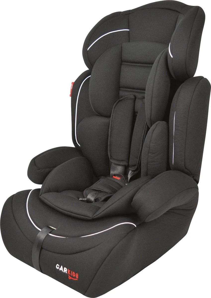 Carkids Verstelbaar Kinderautostoeltje Zwart en Wit | Kinderautostoel Groep 1-2-3 | Kinderen van 9 maanden-12 jaar | 9-36 kg