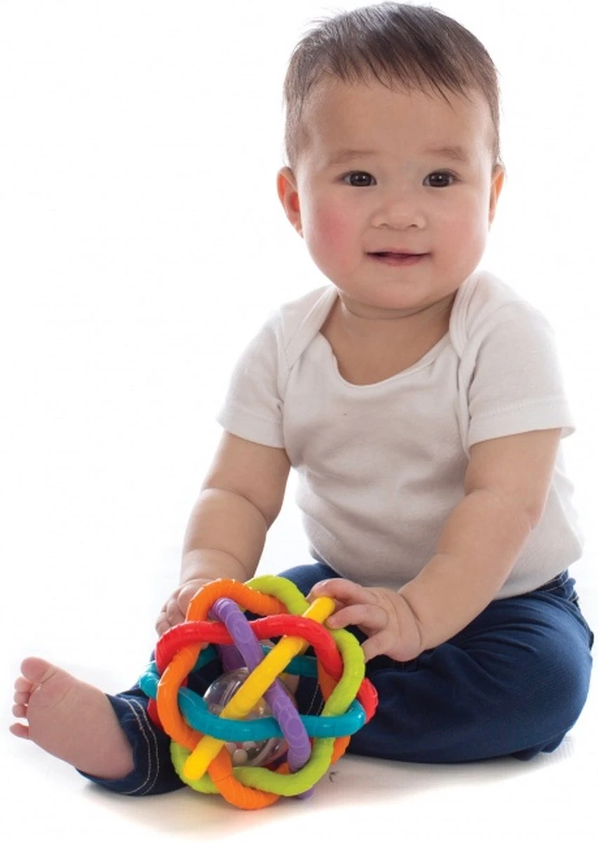 Playgro Buigbare Bendy Ball - Grijp- en Bijtspeelgoed - incl rammelaar - Activiteitenbal
