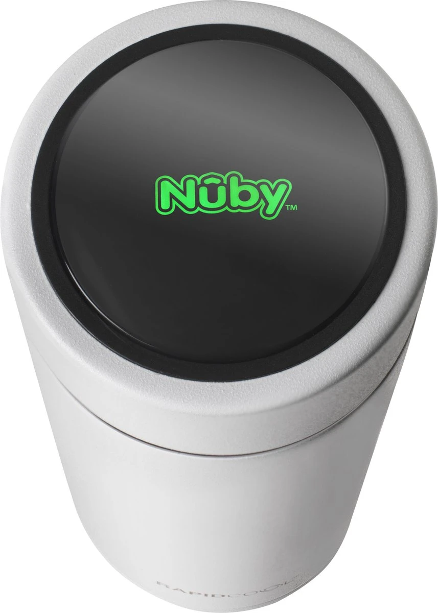Nûby - RapidCool™ - Maak de perfecte flesvoeding voor je baby - Flessenkoeler - Inclusief melkpoederdispenser en digitaal deksel - Wit
