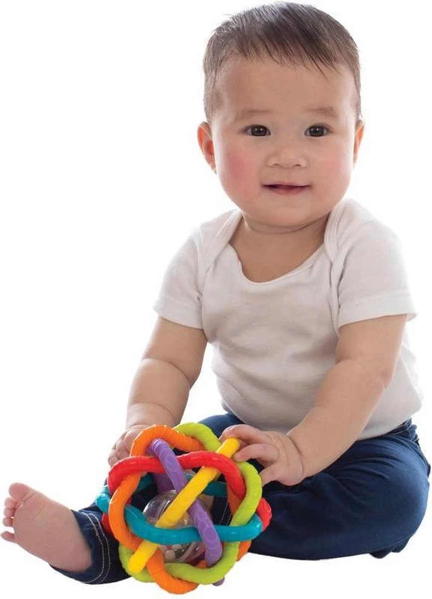 Playgro Buigbare Bendy Ball - Grijp- en Bijtspeelgoed - incl rammelaar - Activiteitenbal