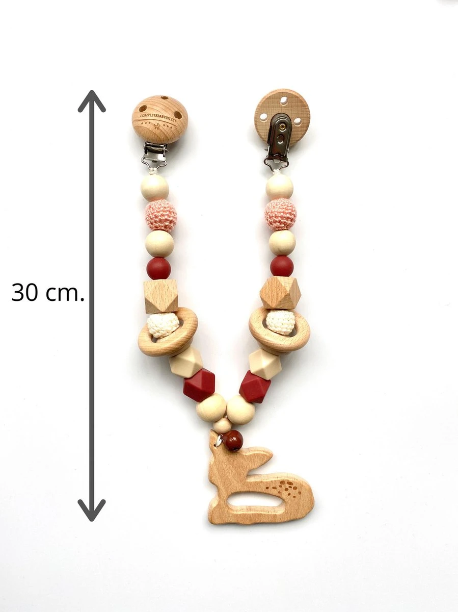 Wagenspanner bambi hert - baby wagenspanner hout - vrolijke kinderwagenspanner - Eenvoudig te bevestigen - Kraamcadeau voor jongens en meisjes - completebabyuitzet - musthave 2021