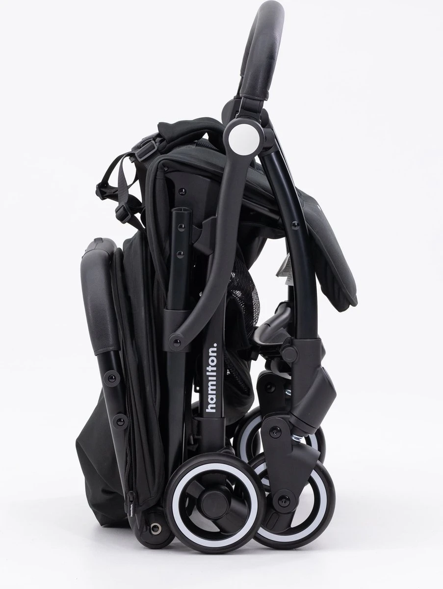 Hamilton by Yoop X1 Plus Buggy – Nieuw, Hoger, Uitgebreider 2023 Model – Premium Stroller met One Hand Folding Technologie – Zwart – Lichte, Verstelbare en Wendbare Kinderwagen met vele Gemakken