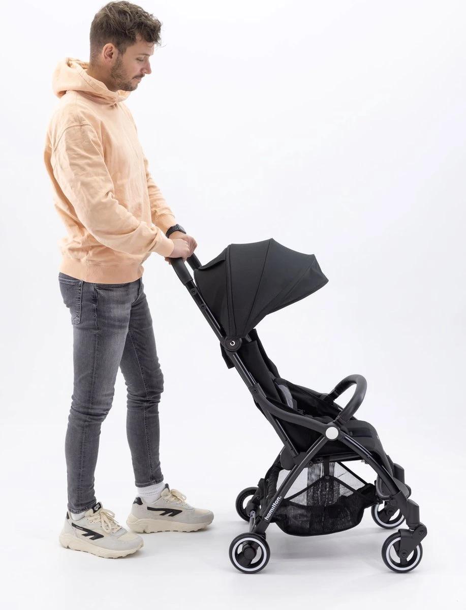 Hamilton by Yoop X1 Plus Buggy – Nieuw, Hoger, Uitgebreider 2023 Model – Premium Stroller met One Hand Folding Technologie – Grijs – Lichte, Verstelbare en Wendbare Kinderwagen met vele Gemakken