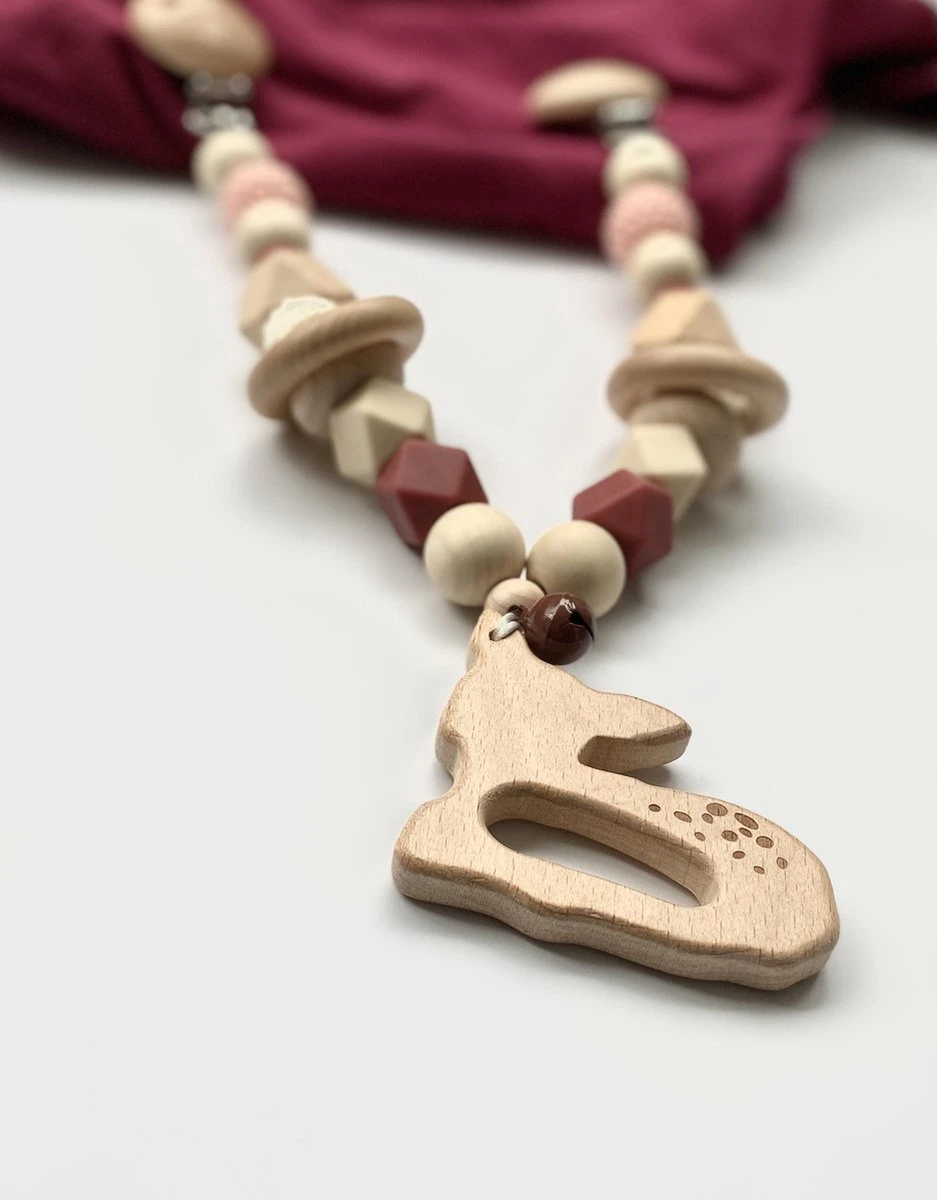 Wagenspanner bambi hert - baby wagenspanner hout - vrolijke kinderwagenspanner - Eenvoudig te bevestigen - Kraamcadeau voor jongens en meisjes - completebabyuitzet - musthave 2021