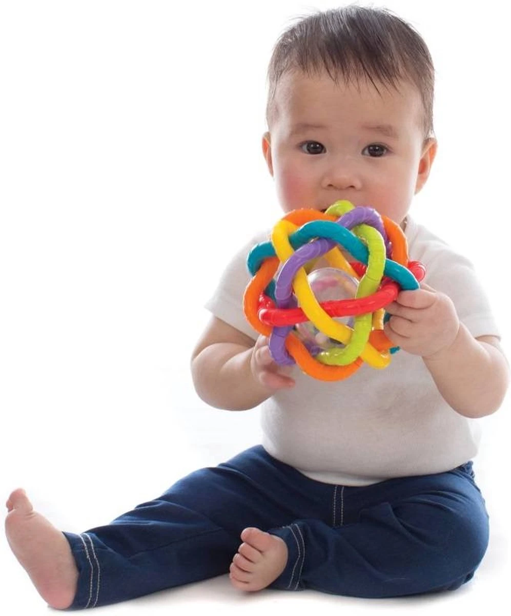 Playgro Buigbare Bendy Ball - Grijp- en Bijtspeelgoed - incl rammelaar - Activiteitenbal